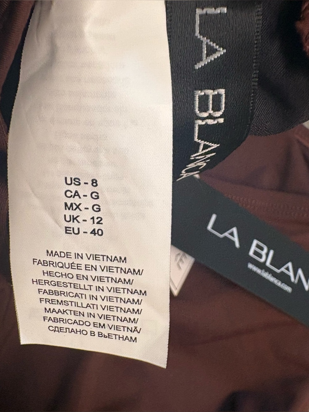 LA BLANCA BROWN JAVA TANKINI SIZE 8 - Picture 4 of 6